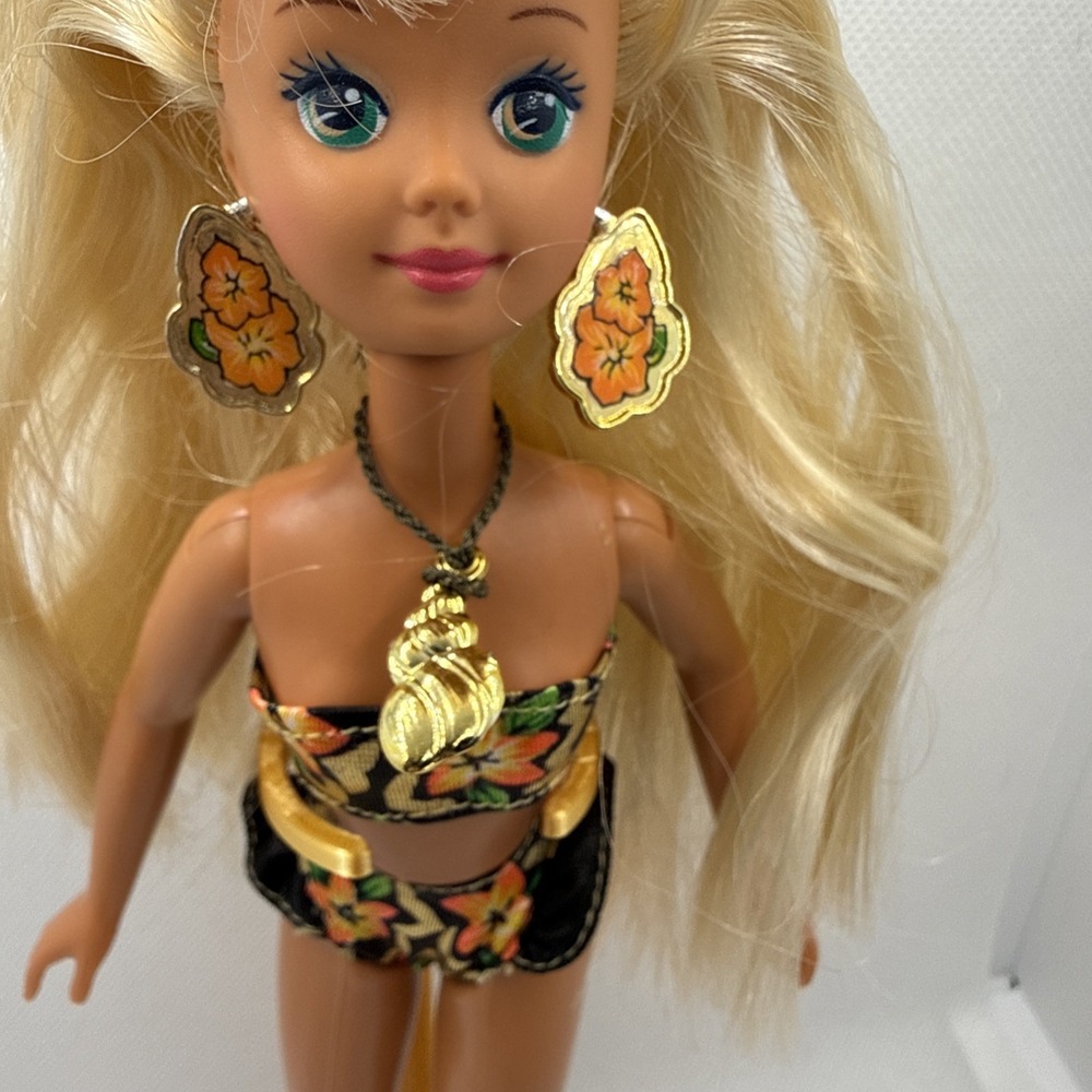 Barbie Tropical Splash Skipper 1994 Original Outfit Earrings and Necklace - Picture 3 of 12